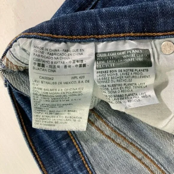 Levi’s Jeans Womens 12S 31x30 Blue Denim Mid Rise Straight Leg Stretch - Picture 7 of 12